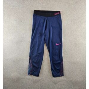 Nike Pro Leggings Women's M‎ Dri Fit Purple/Pink Capri Training Pants Gym Yoga
